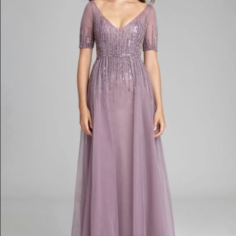 Teri Jon tulle purple dress